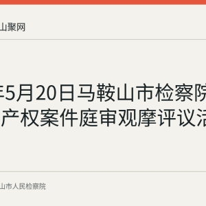 2026年5月20日马鞍山市检察院开展知识产权案件庭审观摩评议活动