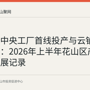 小菜园中央工厂首线投产与云钠科技落户：2026年上半年花山区产业项目进展记录