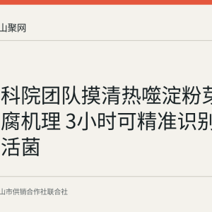 中国农科院团队摸清热噬淀粉芽孢杆菌致腐机理 3小时可精准识别牛奶中的活菌