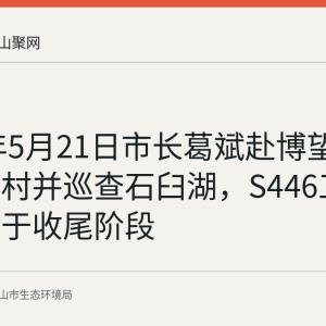2026年5月21日市长葛斌赴博望区访企入村并巡查石臼湖，S446工程当时处于收尾阶段