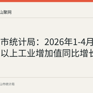 马鞍山市统计局：2026年1-4月全市规模以上工业增加值同比增长5.0%
