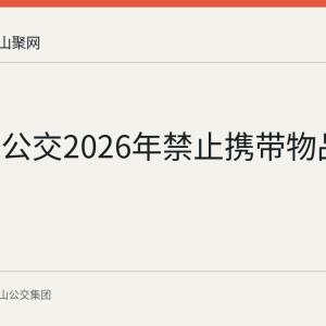 马鞍山公交2026年禁止携带物品目录