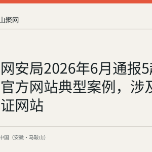 公安部网安局2026年6月通报5起仿冒假冒官方网站典型案例，涉及假学历认证网站