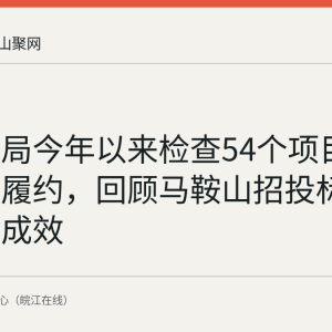 市公管局今年以来检查54个项目护航工程履约，回顾马鞍山招投标标后监管成效