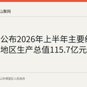 博望区公布2026年上半年主要经济指标：地区生产总值115.7亿元增长6.6%