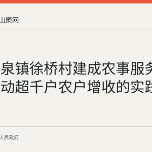 和县香泉镇徐桥村建成农事服务中心，带动超千户农户增收的实践回顾