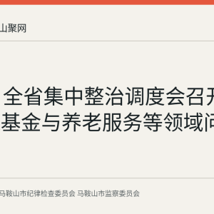 8月6日全省集中整治调度会召开 部署医保基金与养老服务等领域问题整治