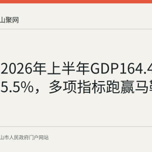 雨山区2026年上半年GDP164.42亿元增长5.5%，多项指标跑赢马鞍山全市