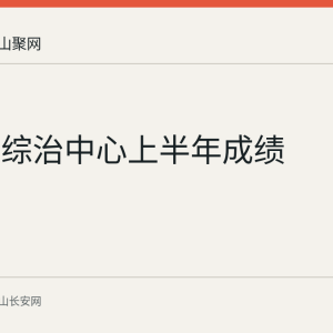 马鞍山综治中心上半年成绩