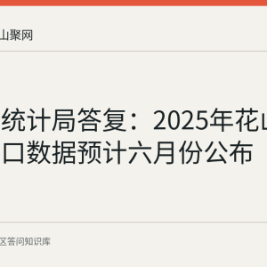 花山区统计局答复：2025年花山区常住人口数据预计六月份公布