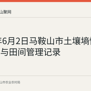 2026年6月2日马鞍山市土壤墒情监测数据与田间管理记录