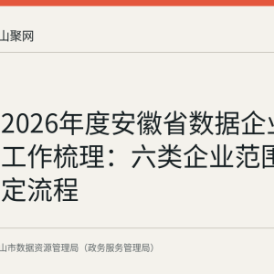 马鞍山2026年度安徽省数据企业培育认定工作梳理：六类企业范围与五步认定流程