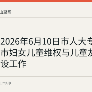 回顾：2026年6月10日市人大专题调研本市妇女儿童维权与儿童友好社区建设工作