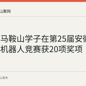 回顾：马鞍山学子在第25届安徽省青少年机器人竞赛获20项奖项