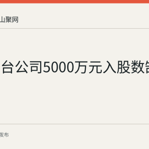 当涂平台公司5000万元入股数郜机电