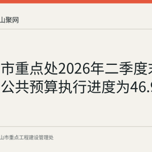 马鞍山市重点处2026年二季度末市级一般公共预算执行进度为46.98%