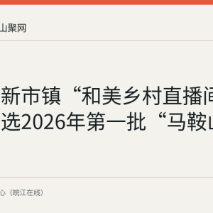 博望区新市镇“和美乡村直播间”团队入选2026年第一批“马鞍山好人”