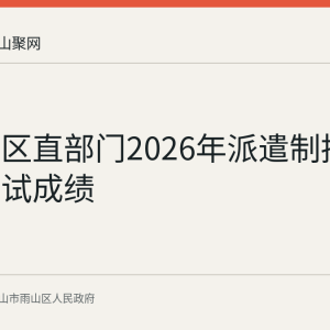 雨山区区直部门2026年派遣制招聘公布面试成绩