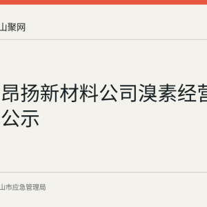 马鞍山昂扬新材料公司溴素经营备案信息公示