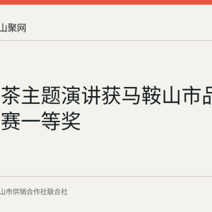 含山绿茶主题演讲获马鞍山市品牌故事大赛一等奖