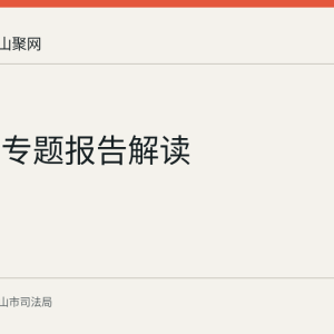 司法部专题报告解读