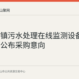 和县乡镇污水处理在线监测设备运维项目公布采购意向