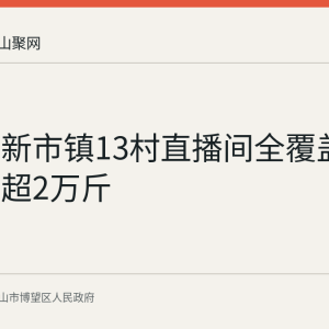 博望区新市镇13村直播间全覆盖 助农售菜超2万斤