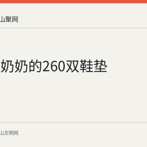 八旬金奶奶的260双鞋垫