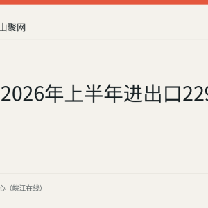 马鞍山2026年上半年进出口229.7亿元
