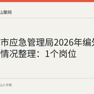 马鞍山市应急管理局2026年编外聘用招聘情况整理：1个岗位