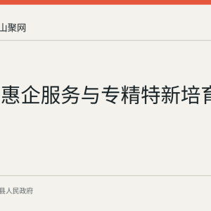 含山县惠企服务与专精特新培育情况