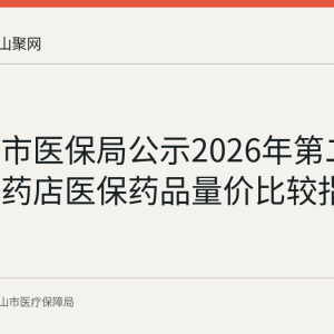 马鞍山市医保局公示2026年第二季度定点药店医保药品量价比较指数结果