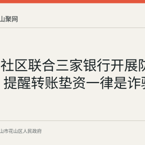 珍珠园社区联合三家银行开展防电诈宣传 提醒转账垫资一律是诈骗