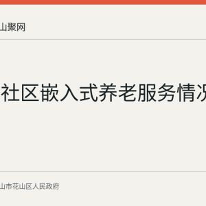 花山区社区嵌入式养老服务情况回顾