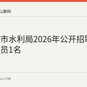 马鞍山市水利局2026年公开招聘编外驾驶员1名