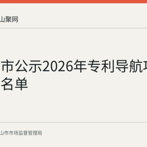 马鞍山市公示2026年专利导航项目拟登记名单