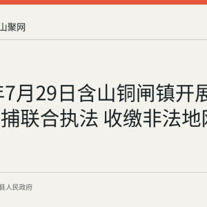 2026年7月29日含山铜闸镇开展裕溪河禁捕联合执法 收缴非法地网9张
