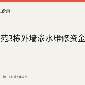 悦城景苑3栋外墙渗水维修资金使用公示