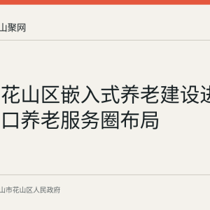 回顾：花山区嵌入式养老建设进展与家门口养老服务圈布局