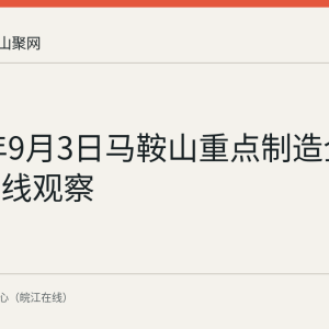 2026年9月3日马鞍山重点制造企业生产一线观察