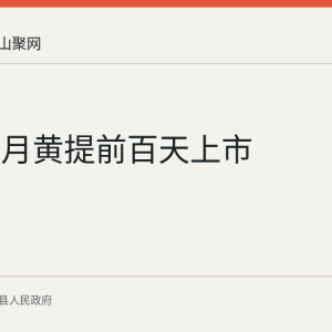 当涂六月黄提前百天上市