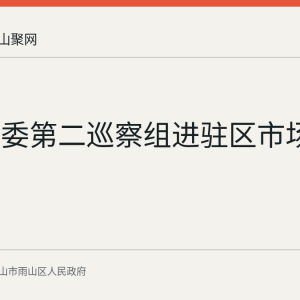 雨山区委第二巡察组进驻区市场监管局