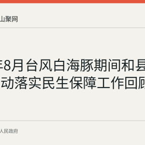 2026年8月台风白海豚期间和县多部门联动落实民生保障工作回顾