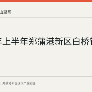 2026年上半年郑蒲港新区白桥镇发展回顾