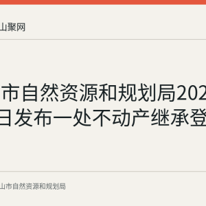 马鞍山市自然资源和规划局2026年8月11日发布一处不动产继承登记公示