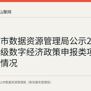 马鞍山市数据资源管理局公示2024年度市级数字经济政策申报类项目拟兑现情况