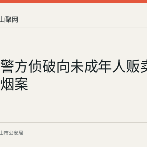 马鞍山警方侦破向未成年人贩卖上头电子烟案