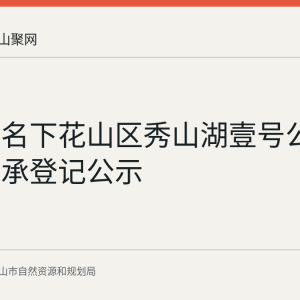 耿俊友名下花山区秀山湖壹号公馆房产继承登记公示