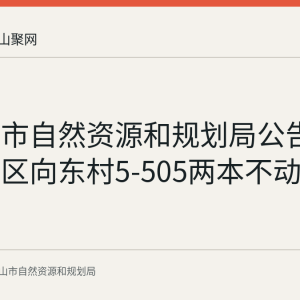 马鞍山市自然资源和规划局公告作废花山区向东村5-505两本不动产权证书