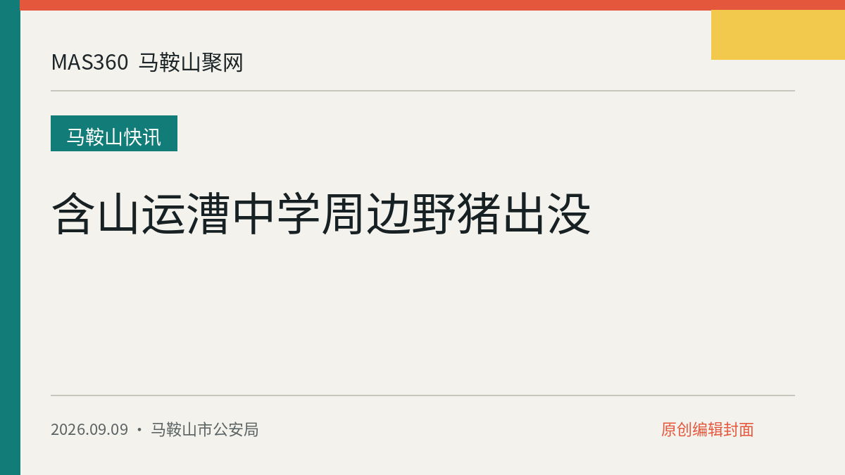 含山运漕中学周边野猪出没